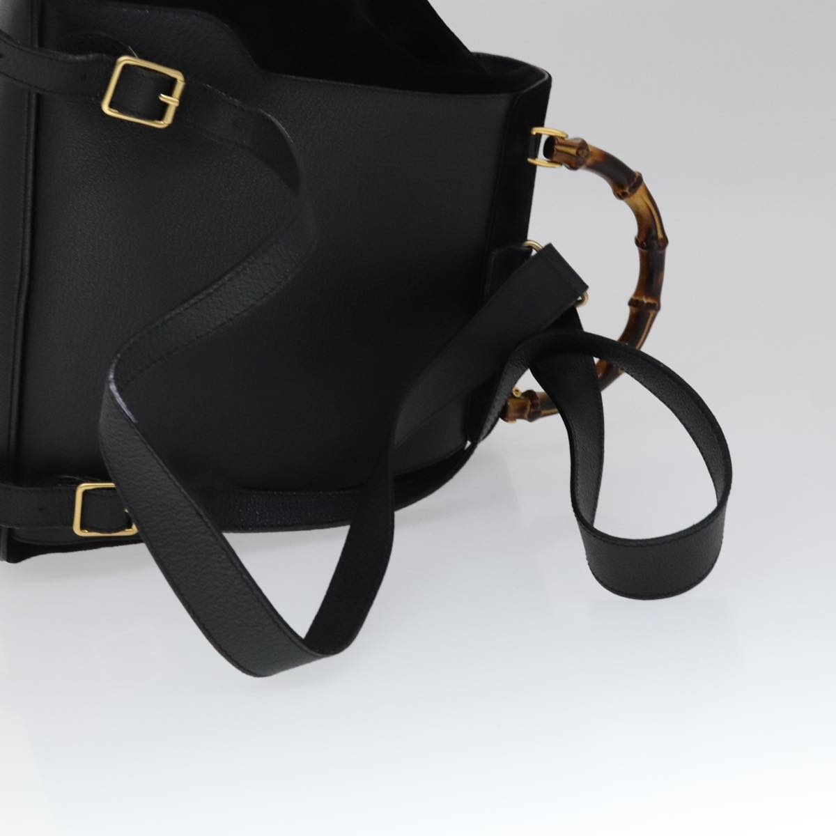 Gucci Bamboo Black Suede Backpack Bag