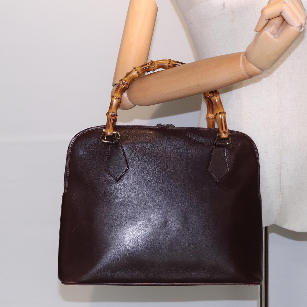 Gucci Bamboo Brown Leather Handbag