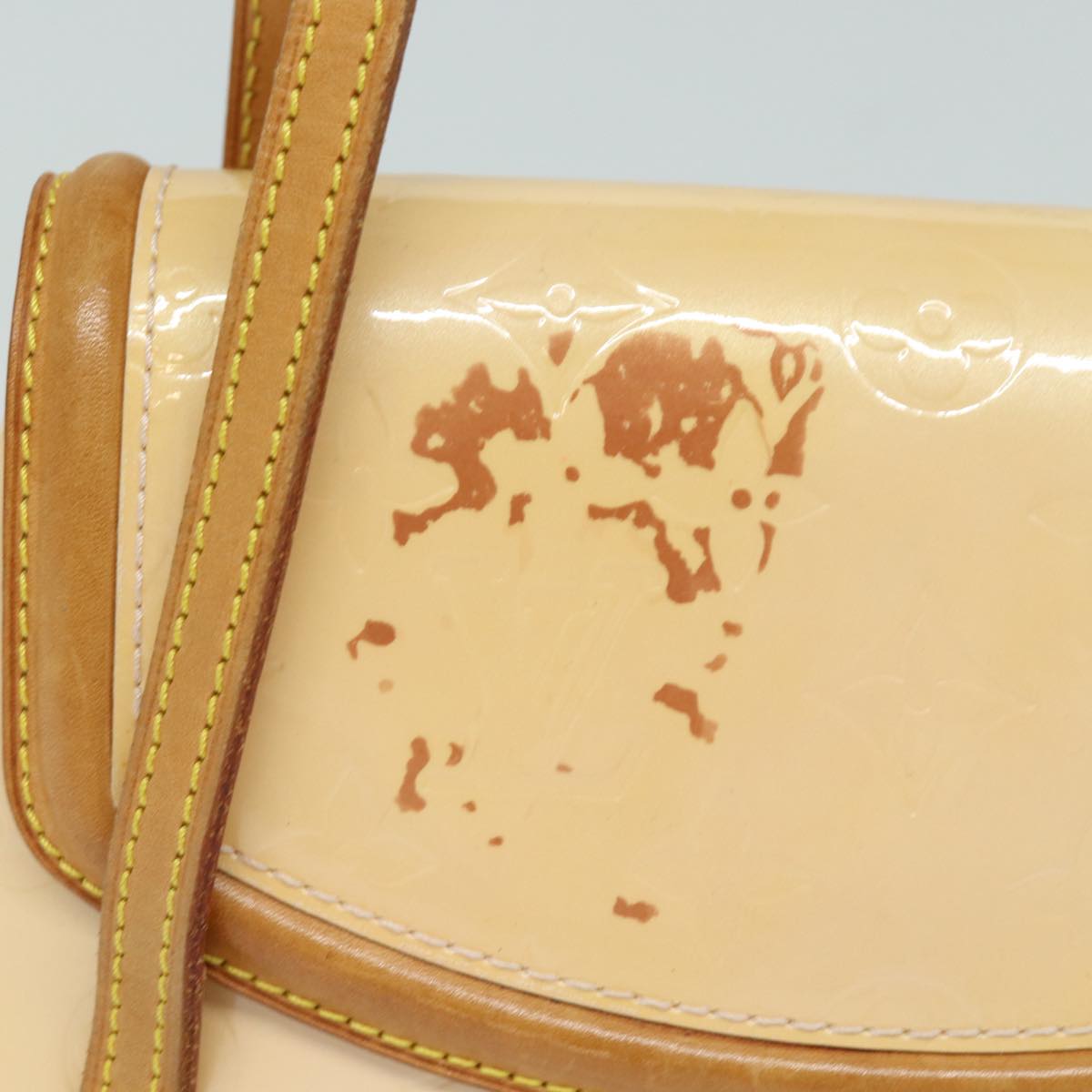 Louis Vuitton Biscayne Bay Camel Patent Leather Shoulder Bag