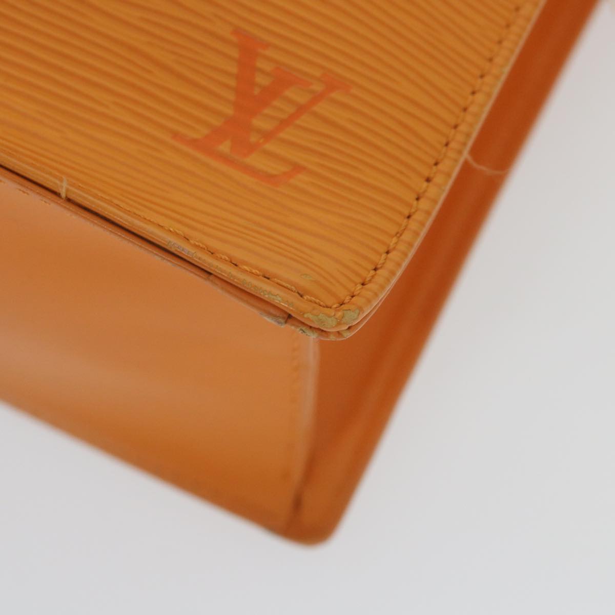Louis Vuitton Sac Plat Orange Leather Handbag