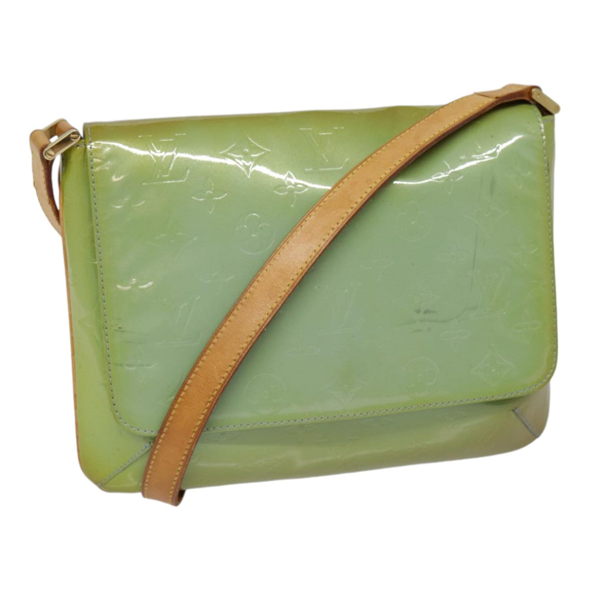 Louis Vuitton Thompson Street Green Patent Leather Shoulder Bag