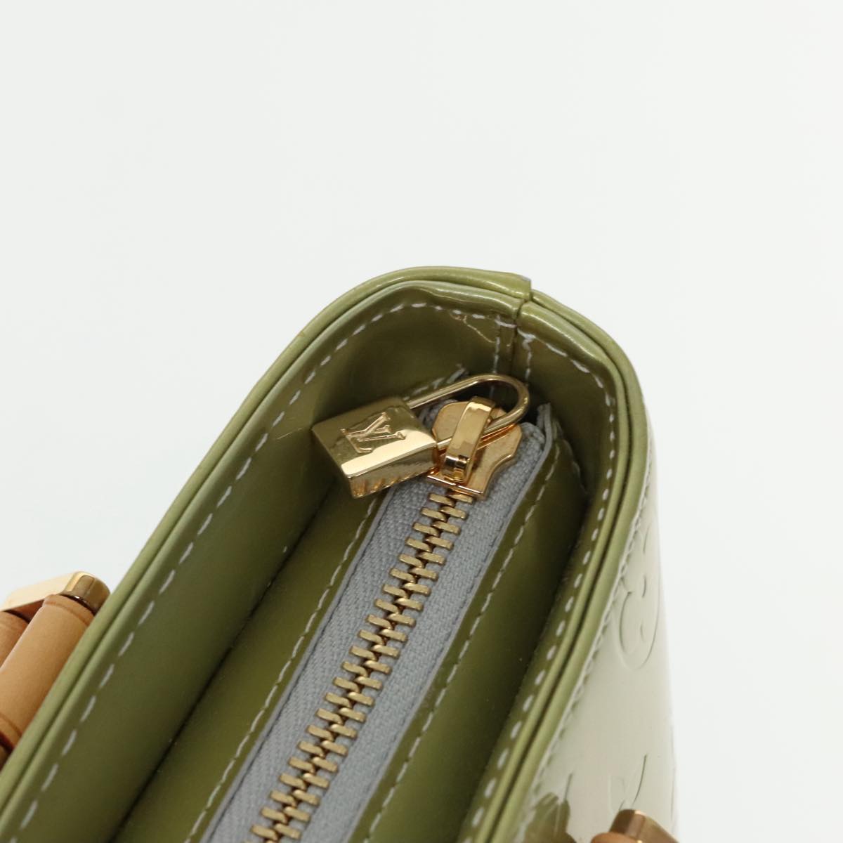 Louis Vuitton Houston Green Patent Leather Handbag