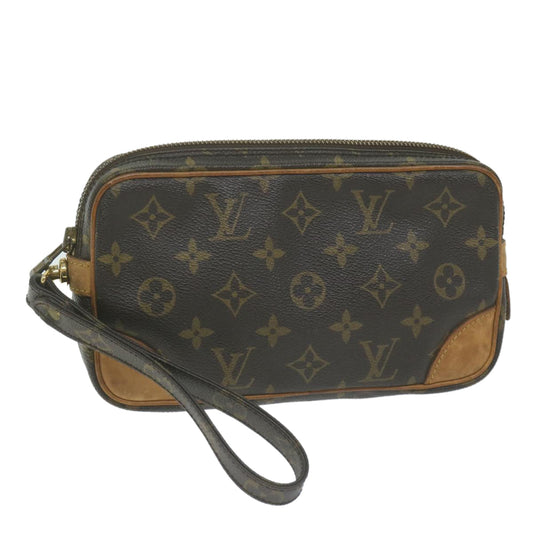 Louis Vuitton Marly Dragonne Brown Canvas Clutch Bag