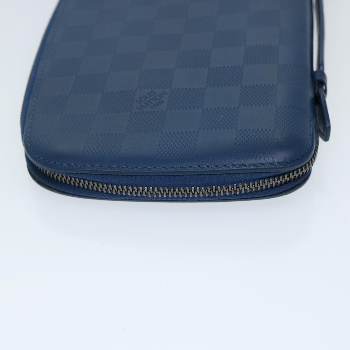 Louis Vuitton Atholl Blue Leather Clutch Bag