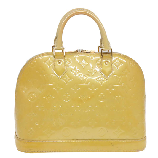Louis Vuitton Alma Yellow Patent Leather Handbag