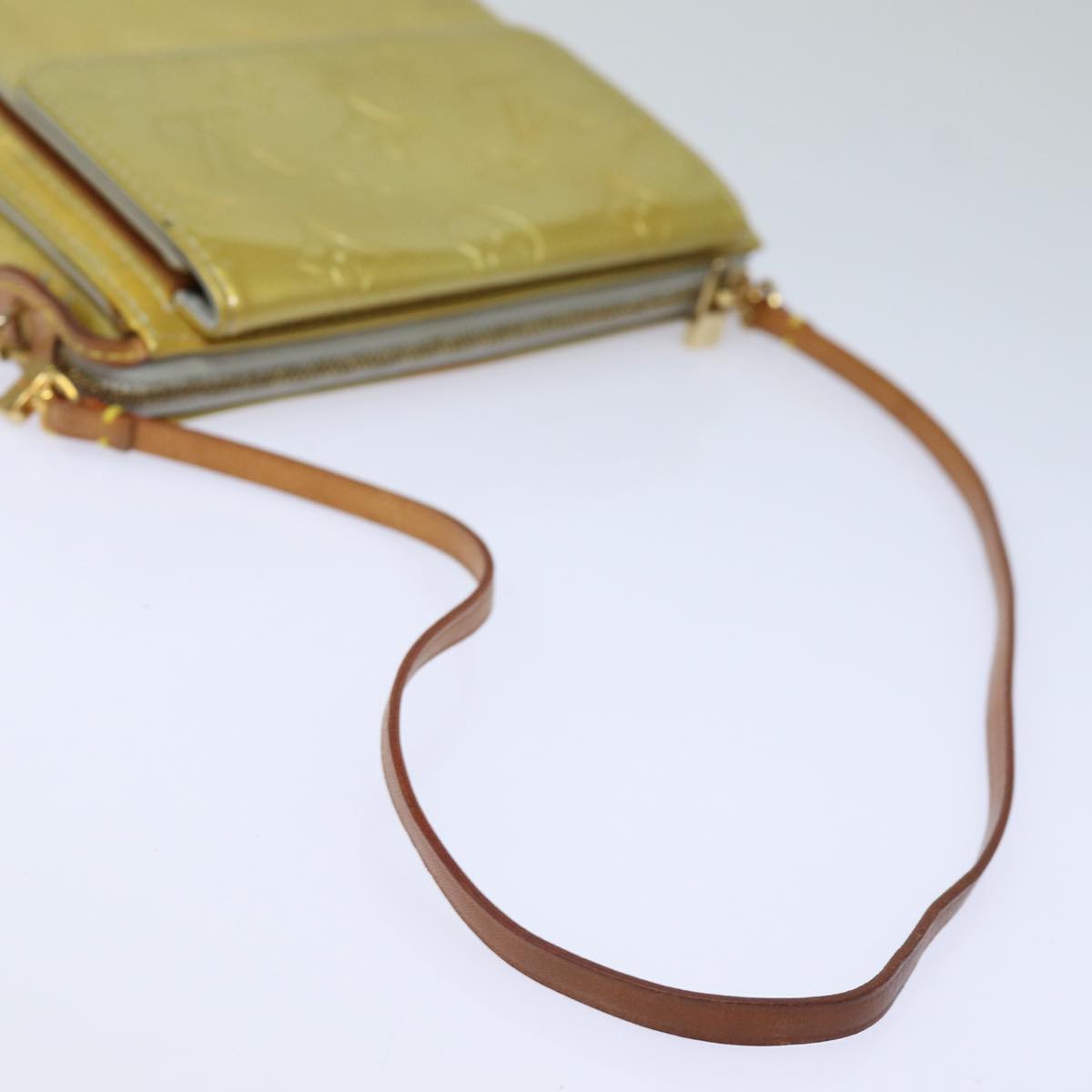 Louis Vuitton Mott Yellow Patent Leather Clutch Bag