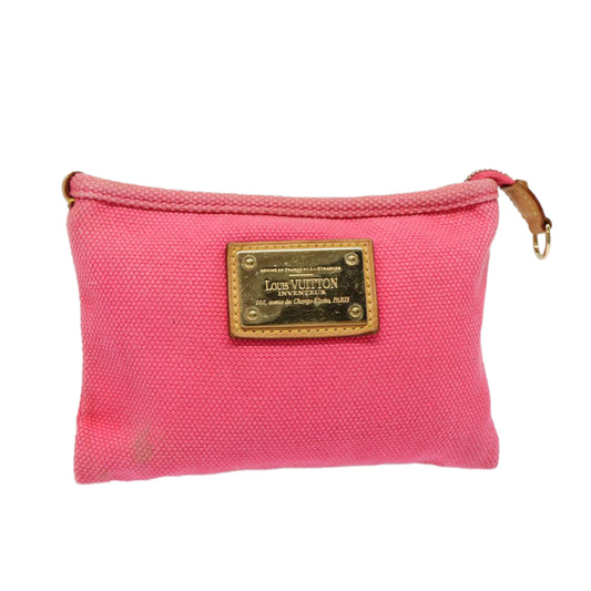 Louis Vuitton Antigua Pink Canvas Clutch Bag ()