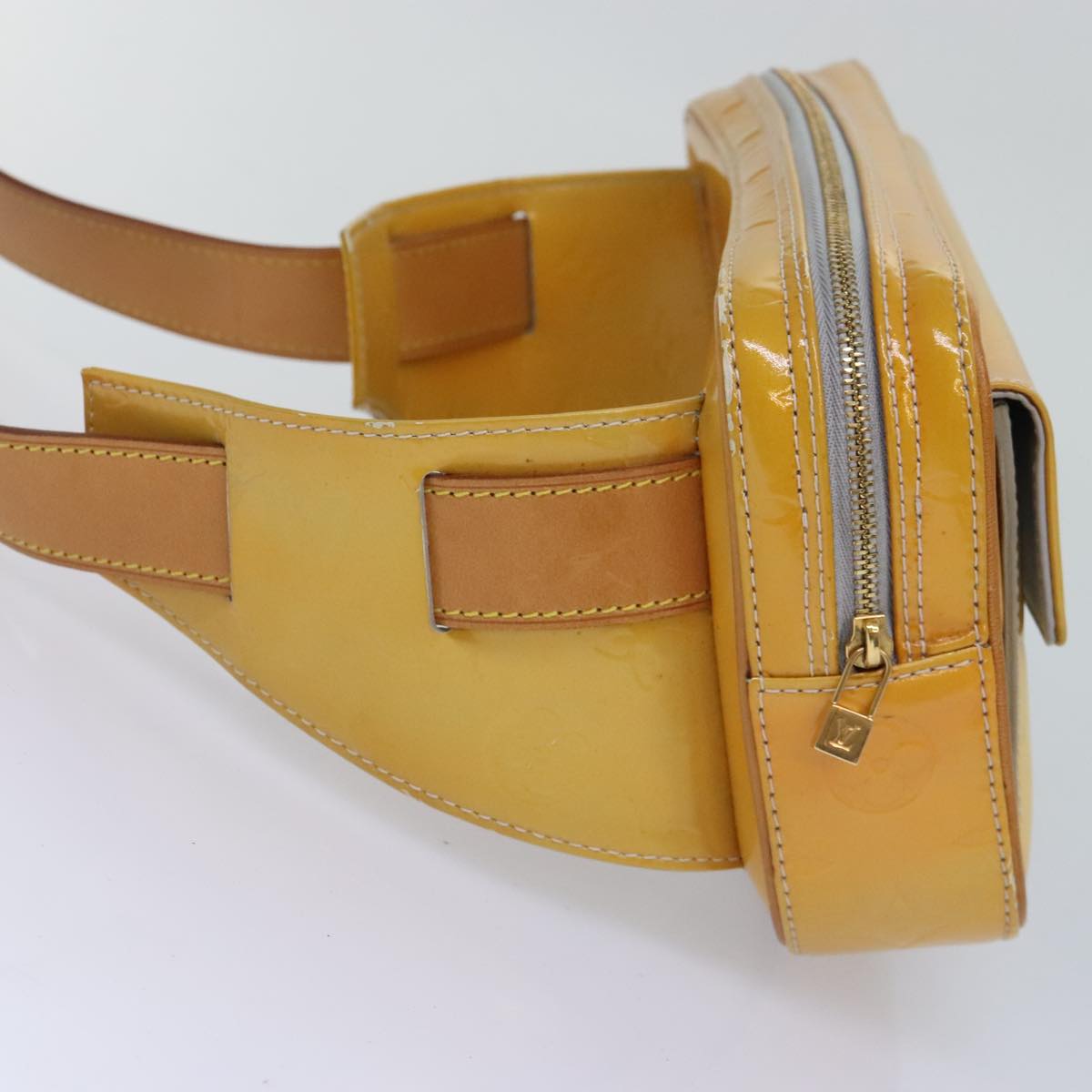 Louis Vuitton Fulton Beige Patent Leather Shoulder Bag