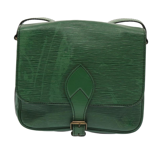 Louis Vuitton Cartouchière Green Leather Shoulder Bag