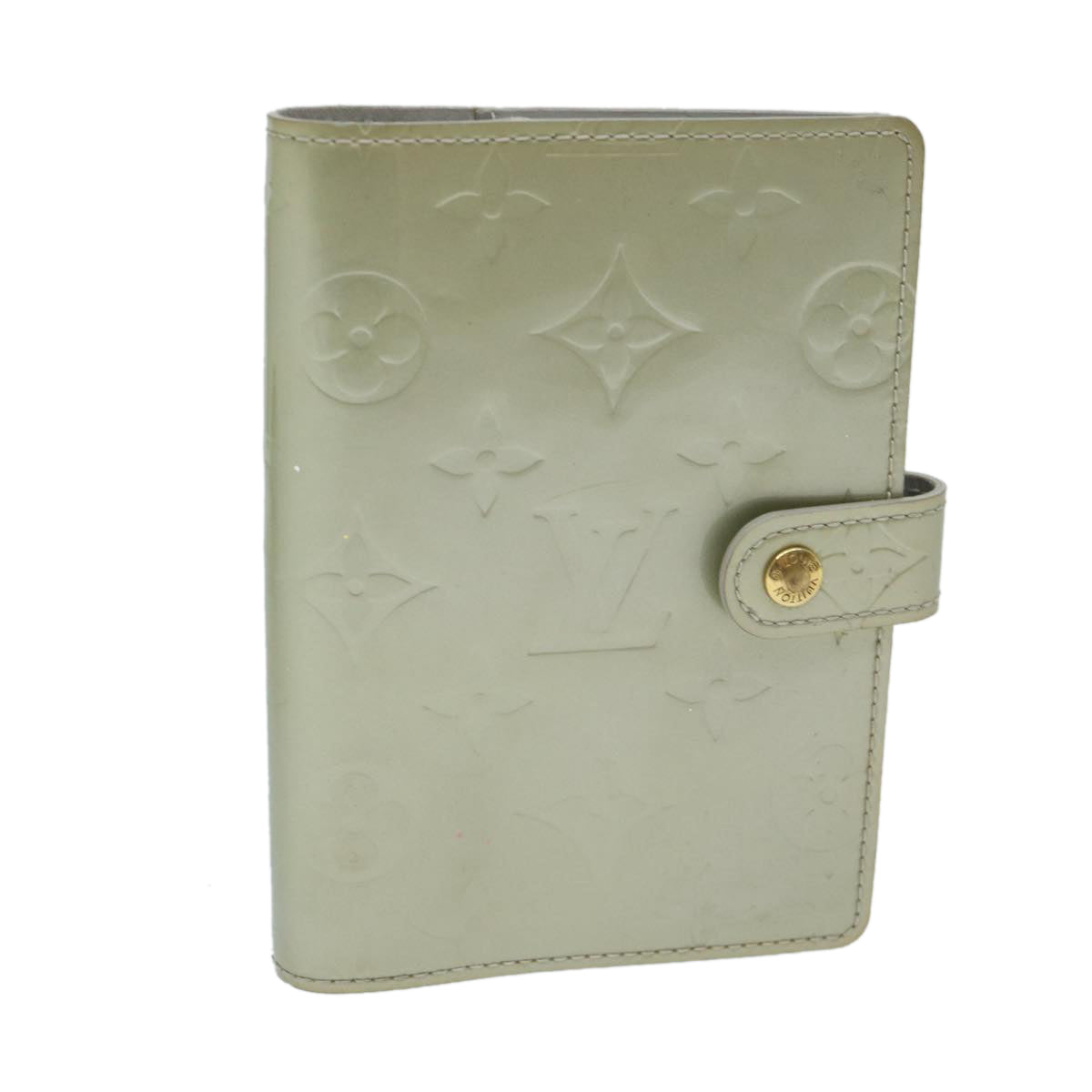 Louis Vuitton Agenda Pm Grey Patent Leather Wallet