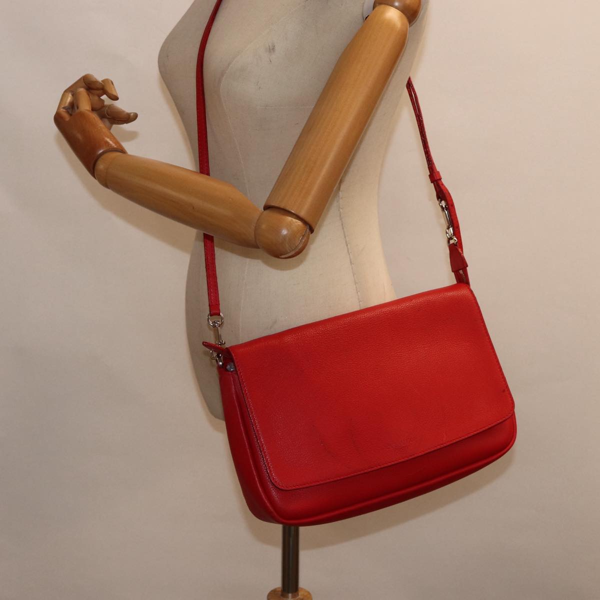 Louis Vuitton Parnassea Red Leather Clutch Bag