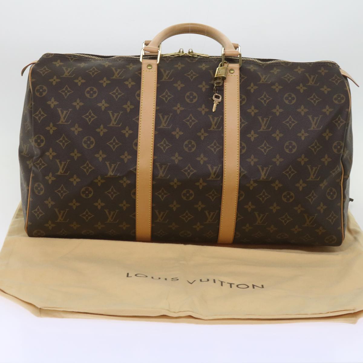 Louis Vuitton Keepall 50 Brown Canvas Travel Bag