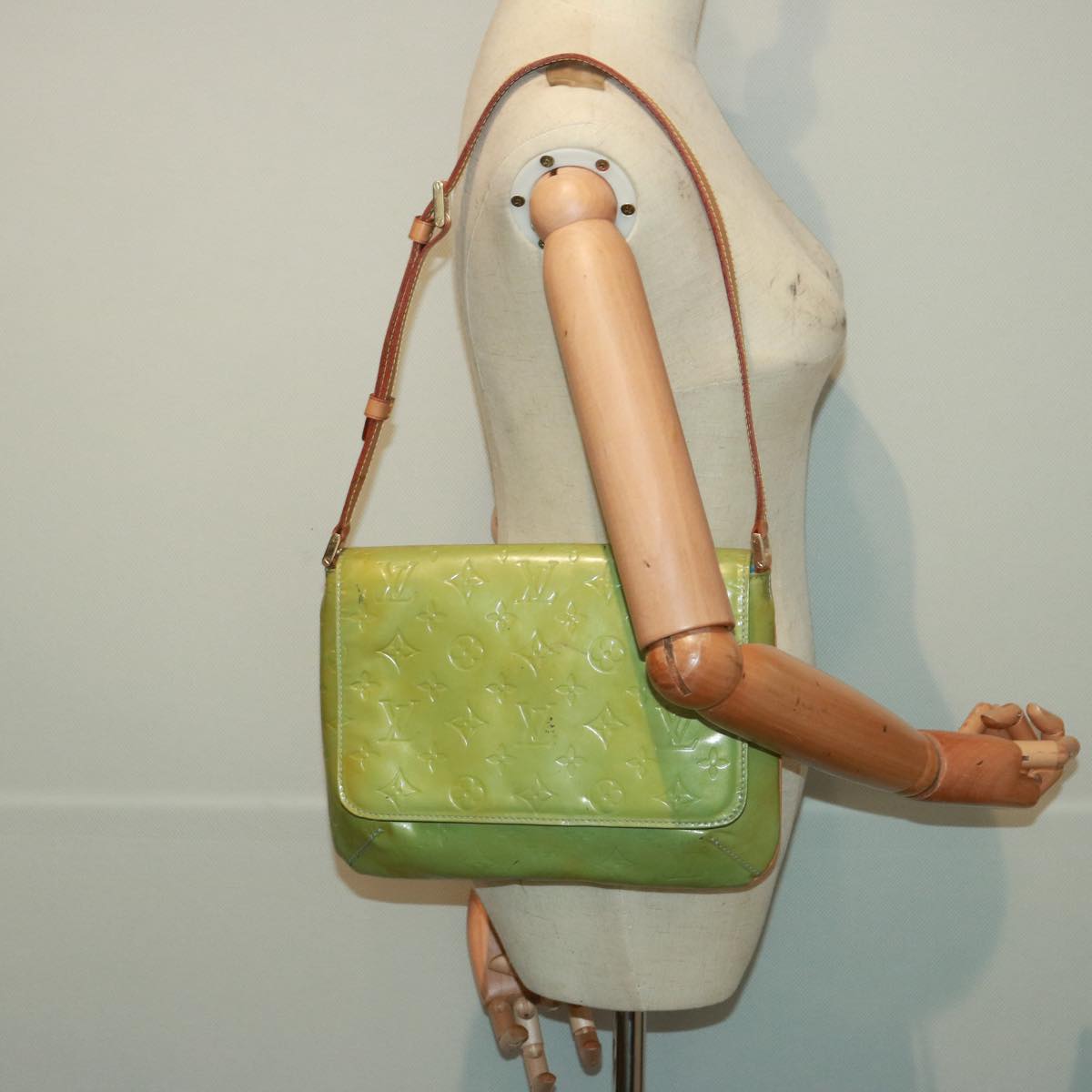 Louis Vuitton Thompson Street Green Patent Leather Shoulder Bag
