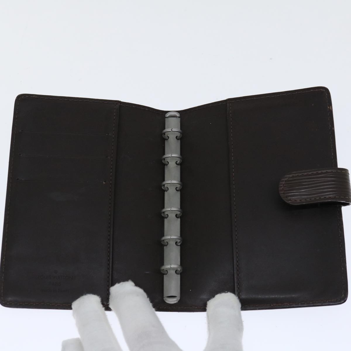 Louis Vuitton Agenda Cover Black Leather Wallet