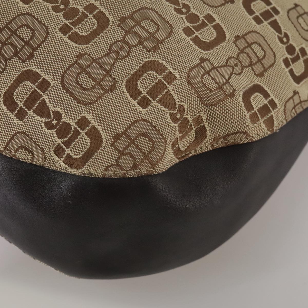 Gucci Horsebit Brown Canvas Handbag