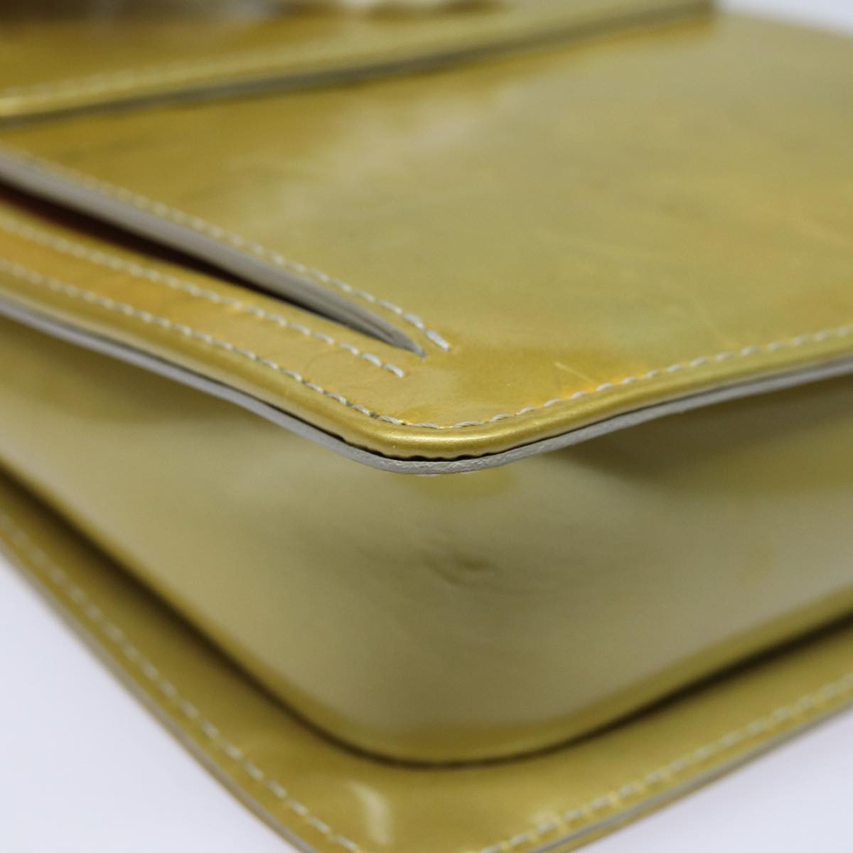 Louis Vuitton Mott Yellow Patent Leather Clutch Bag