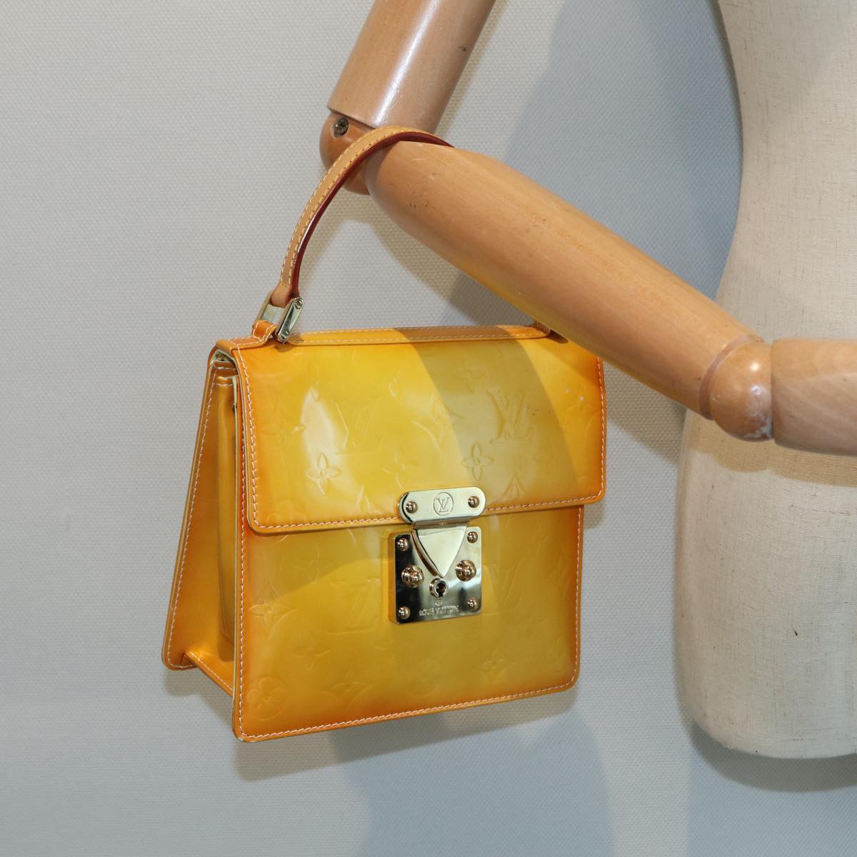 Louis Vuitton Spring Street Yellow Patent Leather Handbag