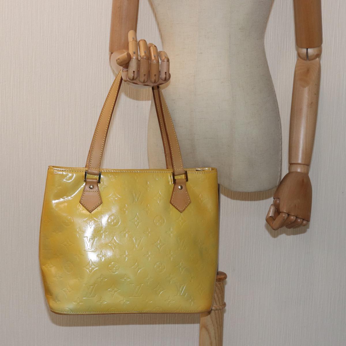 Louis Vuitton Houston Yellow Patent Leather Handbag
