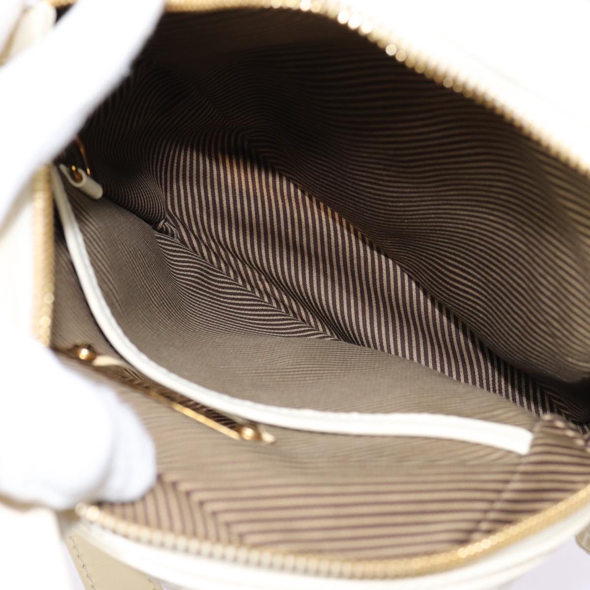 Louis Vuitton Bequia White Leather Shoulder Bag