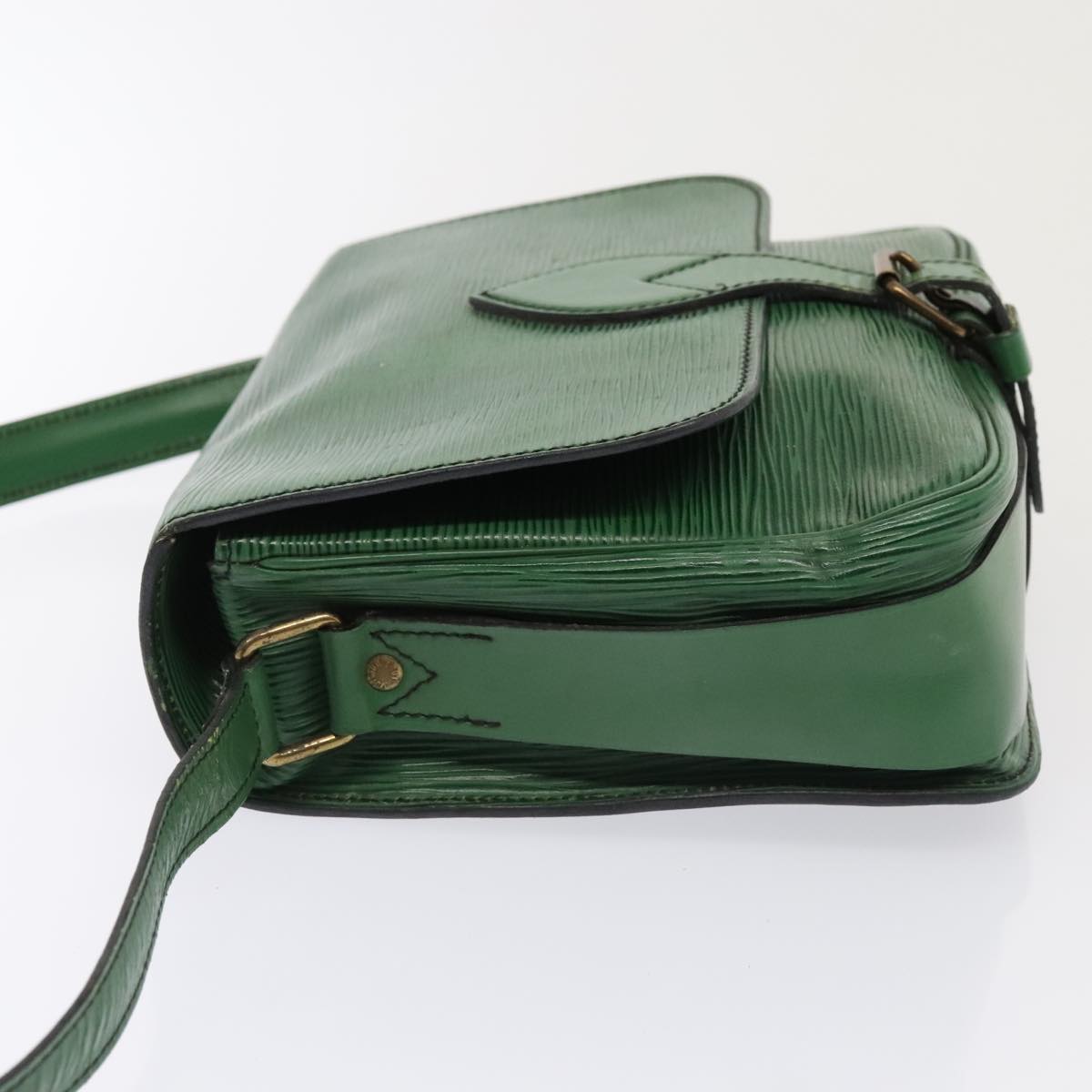 Louis Vuitton Cartouchière Green Leather Shoulder Bag