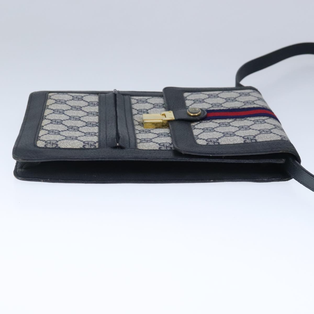 Gucci Sherry Navy Leather Shoulder Bag