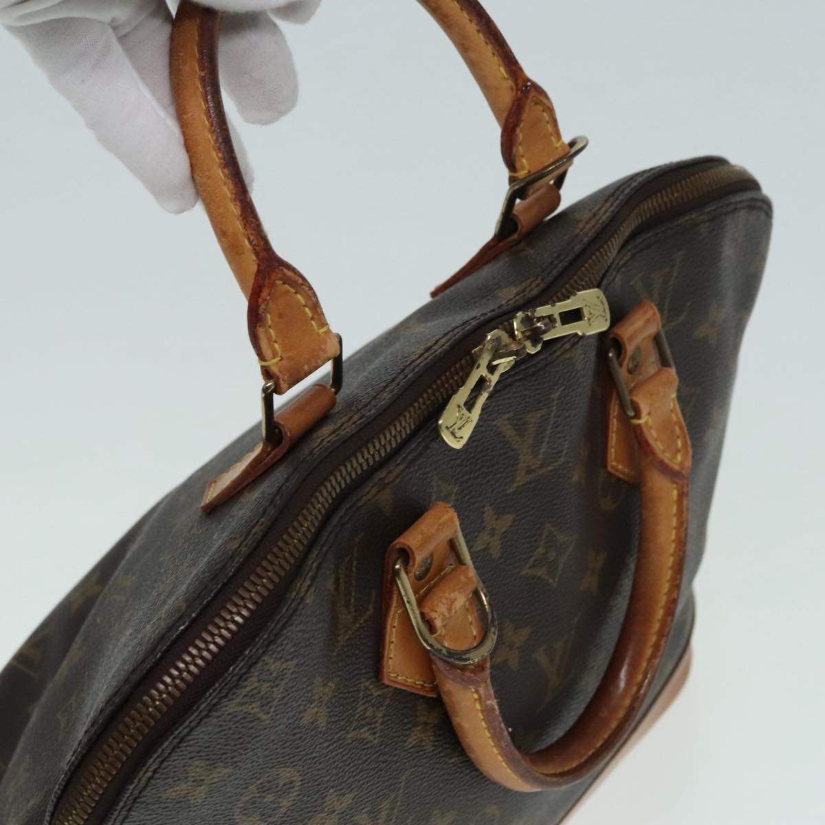 Louis Vuitton Alma Brown Canvas Handbag