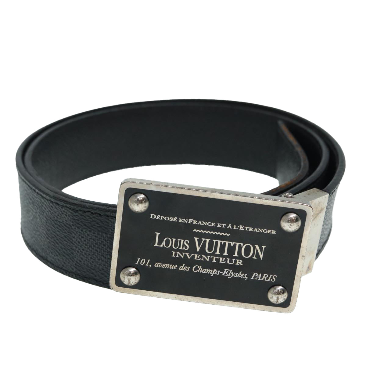 Louis Vuitton Inventeur Grey Canvas Belt  ()