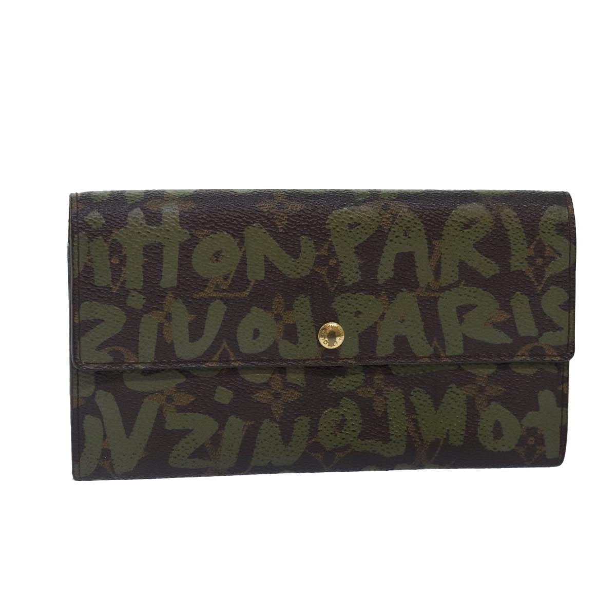 Louis Vuitton Portefeuille Sarah Khaki Canvas Wallet