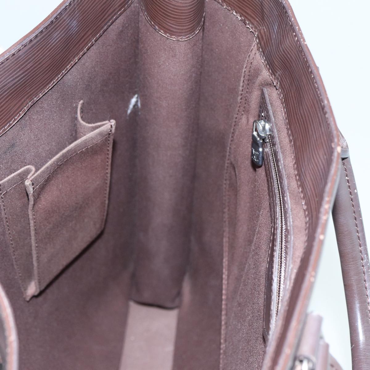Louis Vuitton Sac Plat Brown Leather Handbag