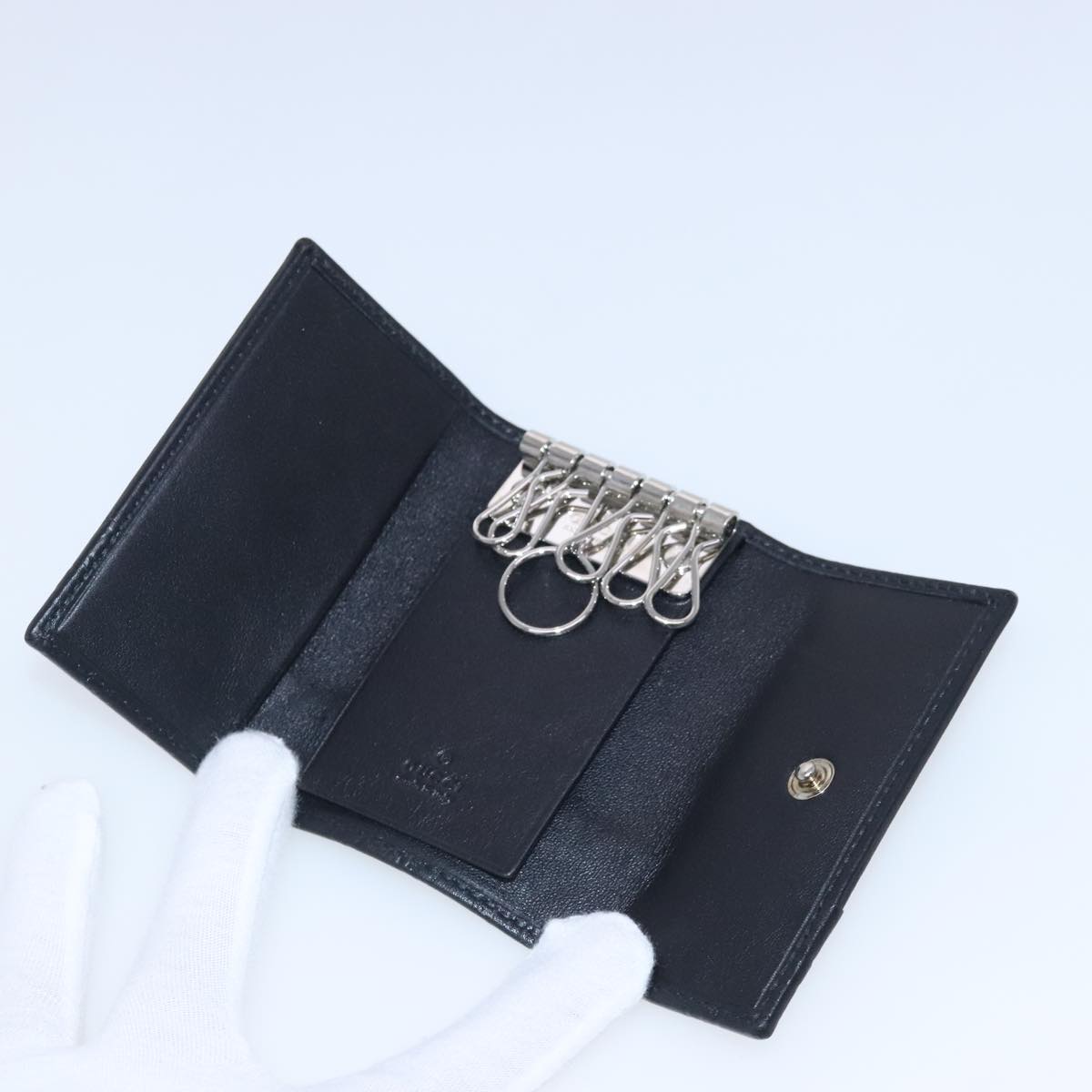 Gucci Key Case Black Leather Wallet