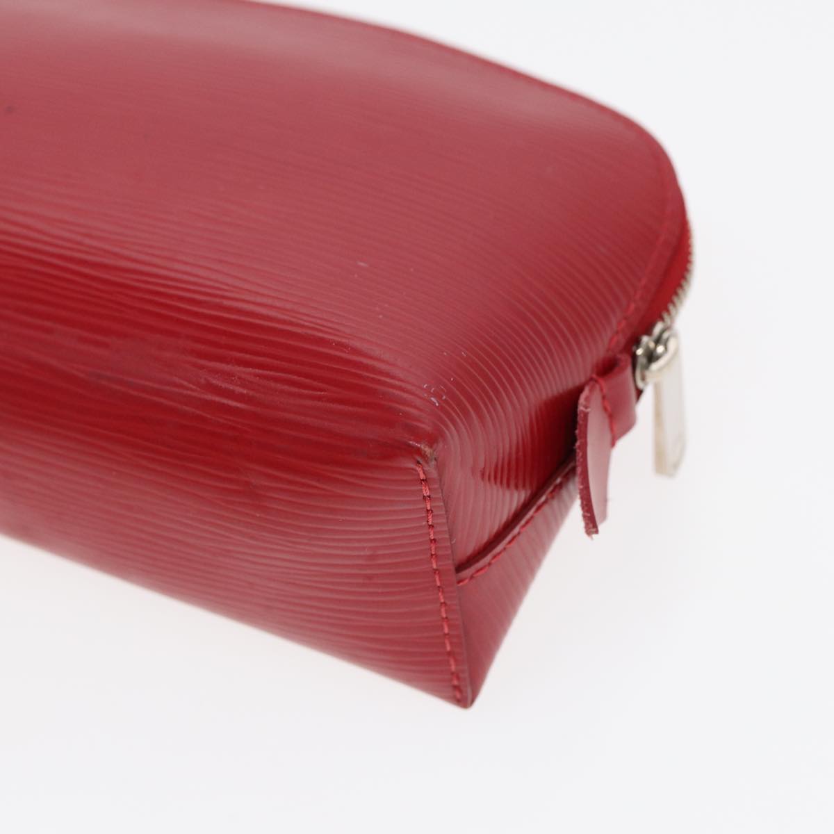 Louis Vuitton Cosmetic Pouch Red Leather Clutch Bag