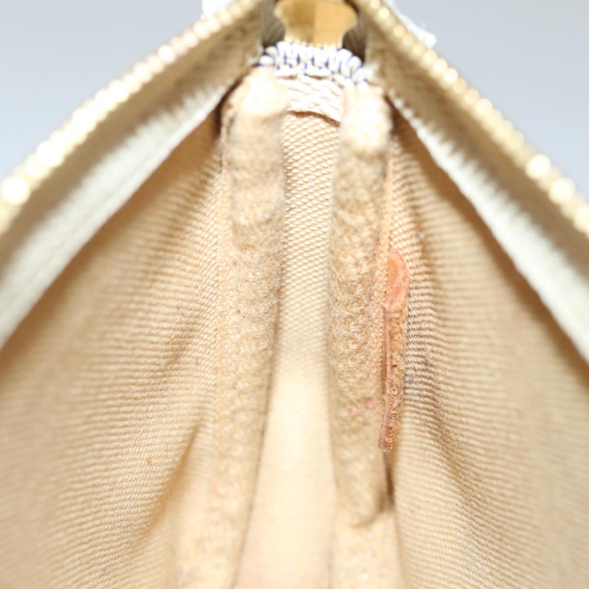 Louis Vuitton Pochette Accessoire White Canvas Clutch Bag