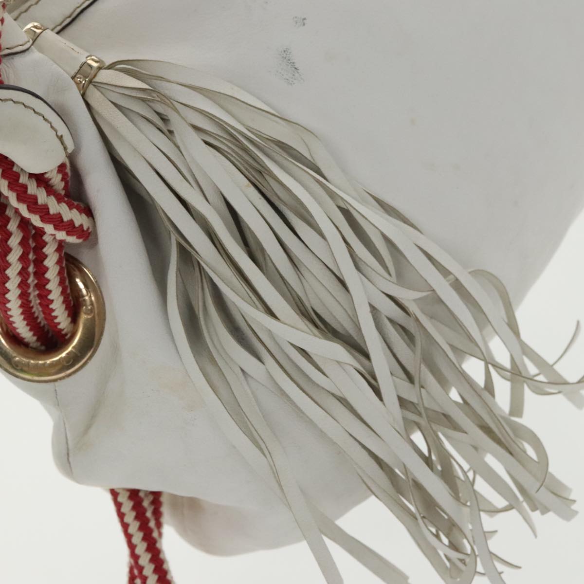 Gucci White Leather Tote Bag