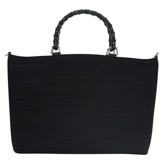 Gucci Bamboo Black Canvas Handbag ()