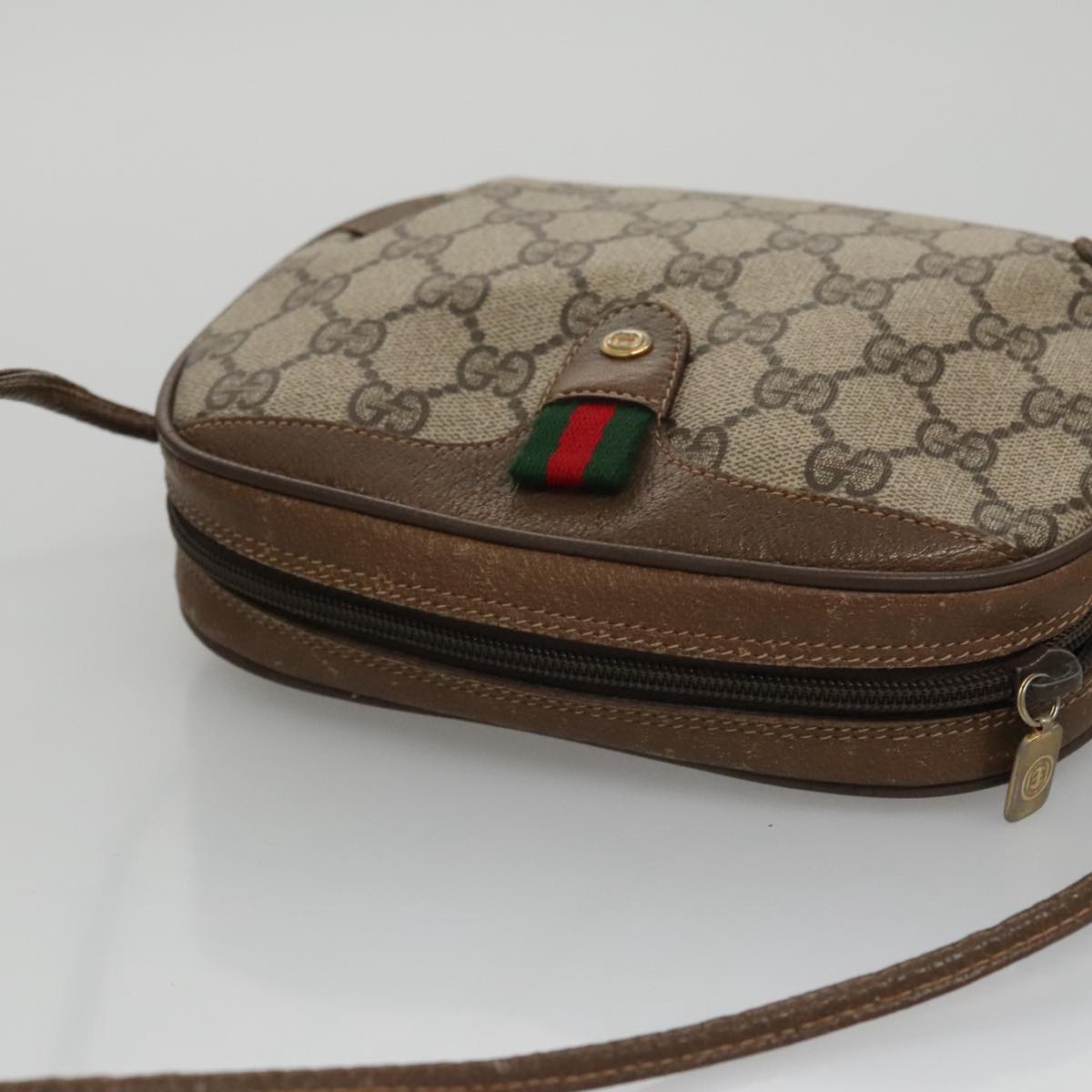 Gucci Sherry Beige Canvas Shoulder Bag