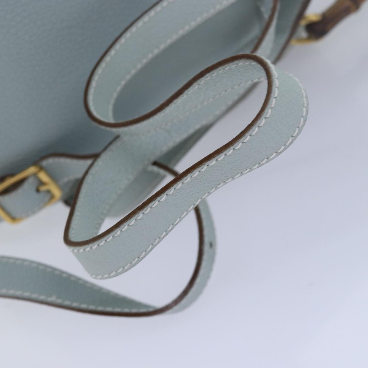 Gucci Bamboo Blue Suede Backpack Bag