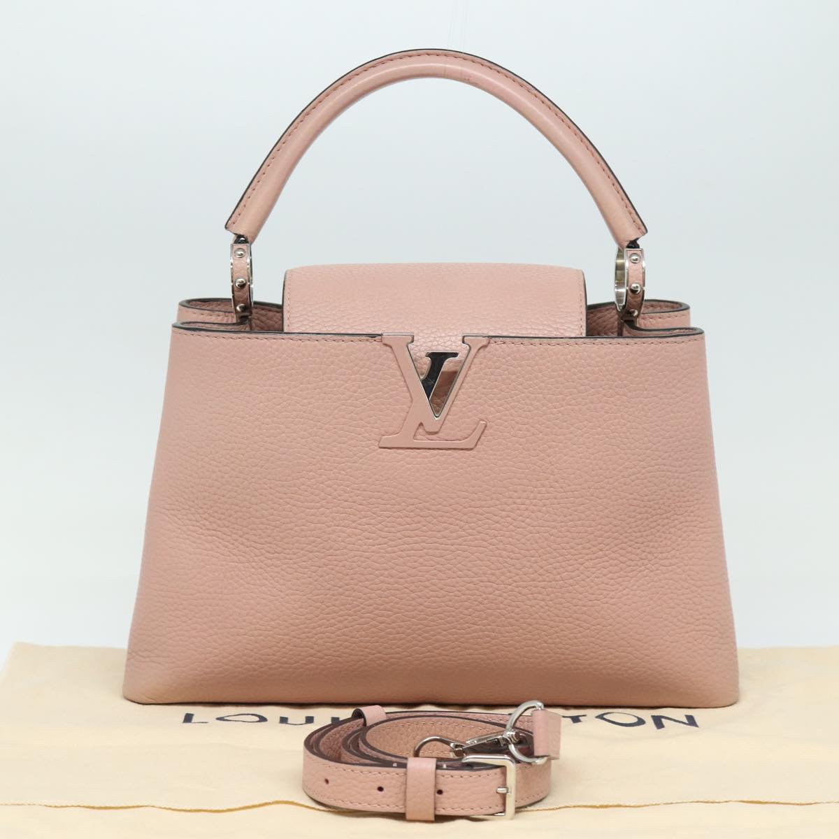 Louis Vuitton Capucines Pink Leather Handbag
