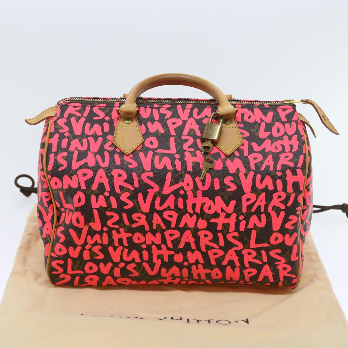 Louis Vuitton Speedy 30 Pink Canvas Handbag