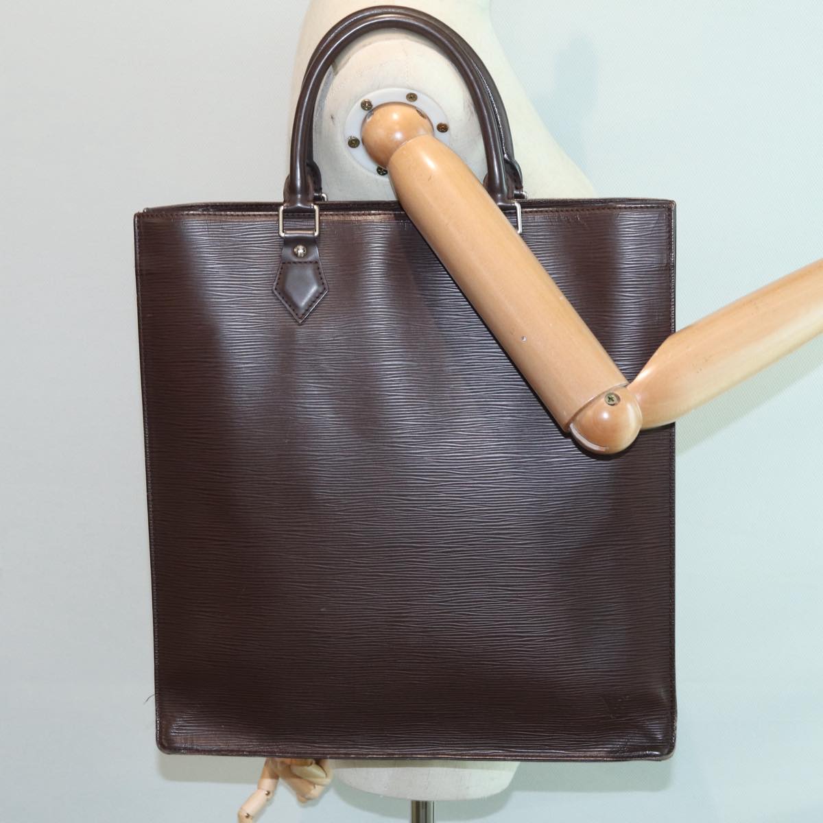 Louis Vuitton Sac Plat Brown Leather Handbag