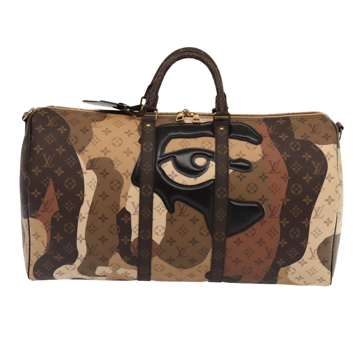 Louis Vuitton Keepall Bandouliere 55 Brown Canvas Travel Bag