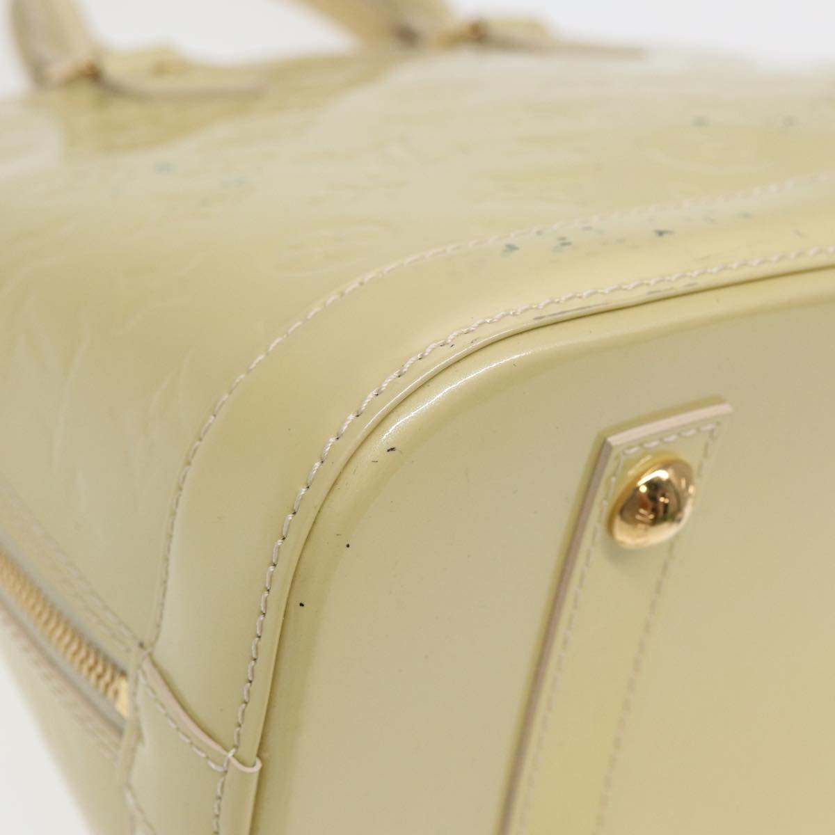 Louis Vuitton Alma Ecru Patent Leather Handbag