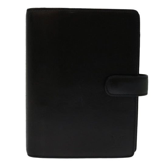 Louis Vuitton Agenda Mm Black Leather Wallet
