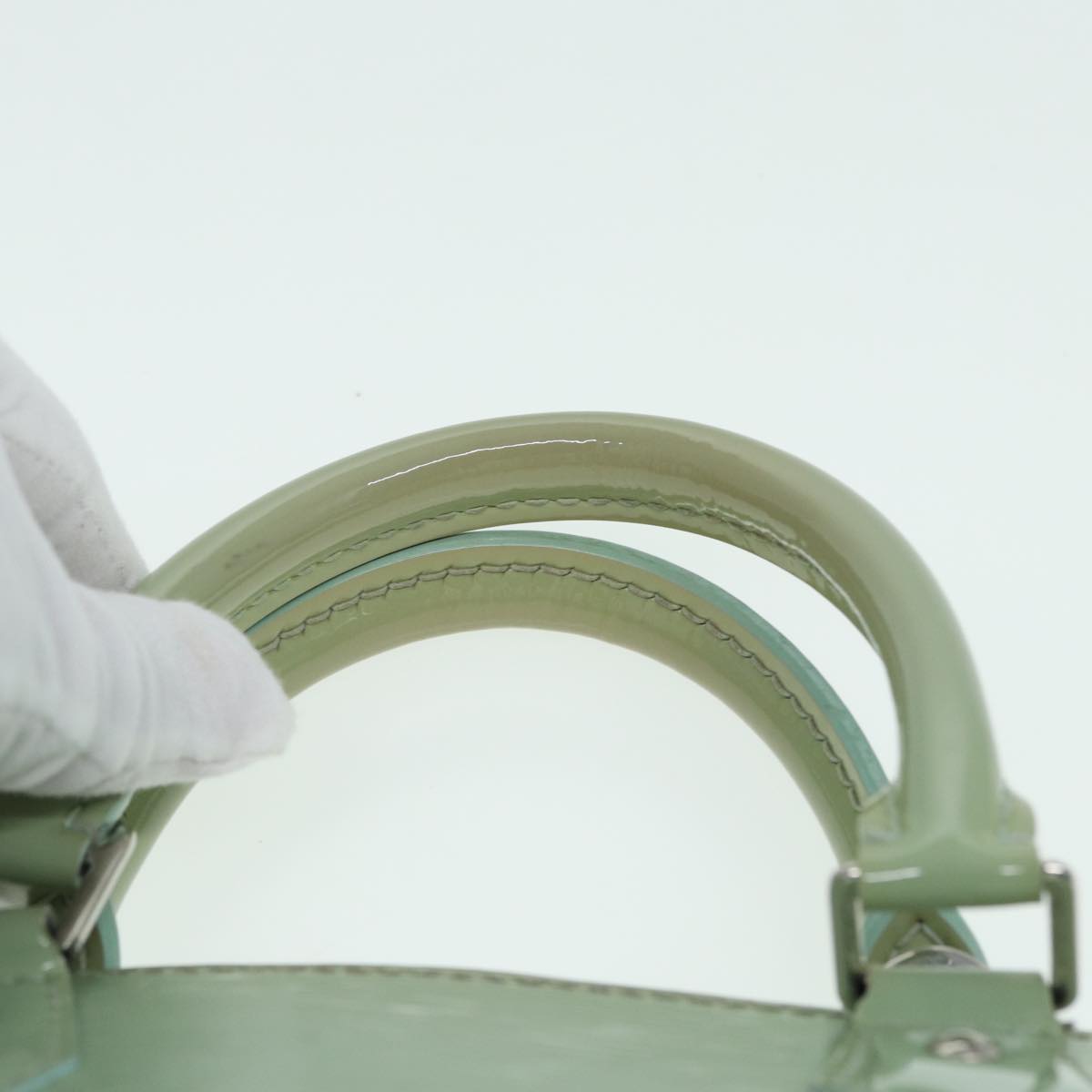 Louis Vuitton Alma Green Leather Handbag