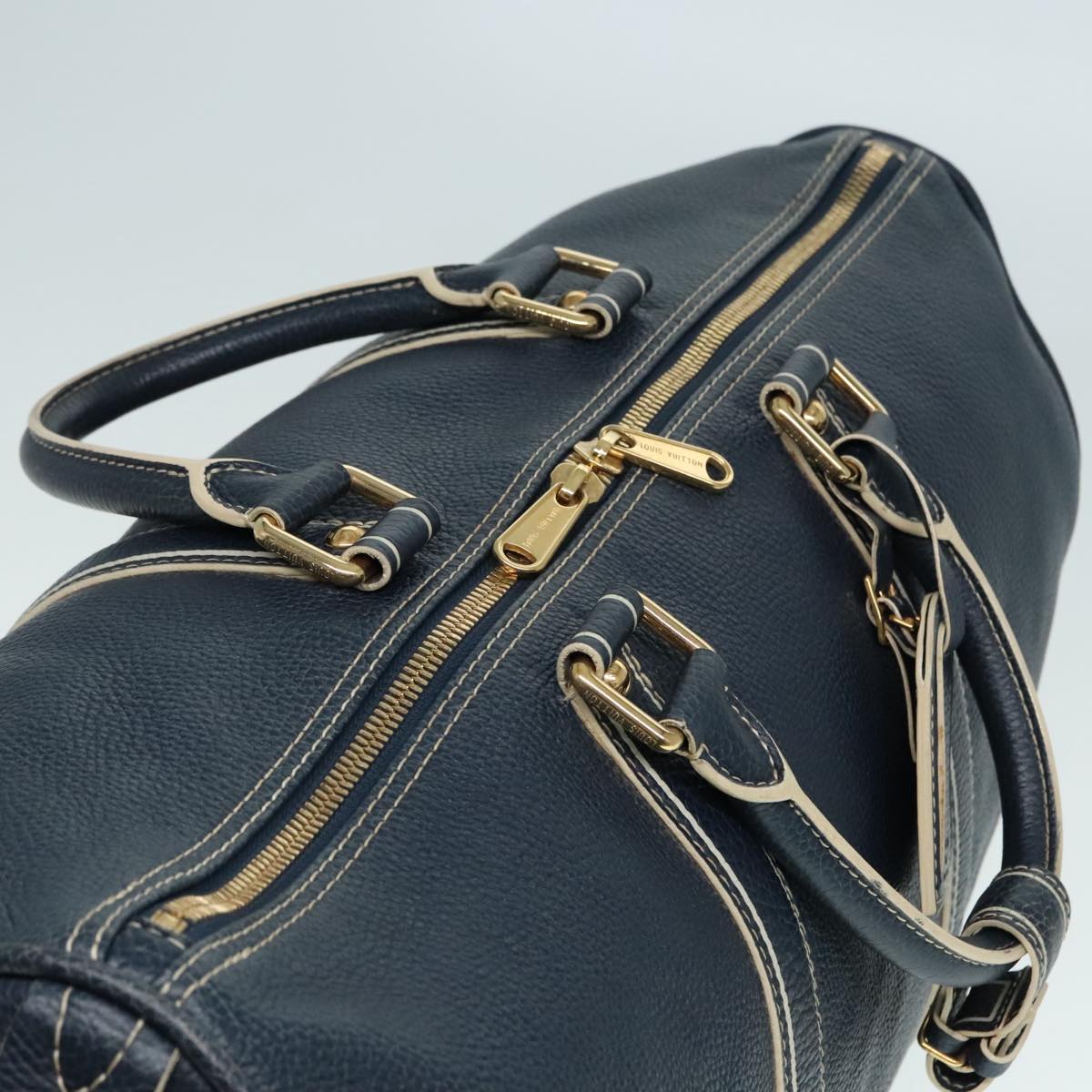 Louis Vuitton Keepall 50 Navy Leather Travel Bag