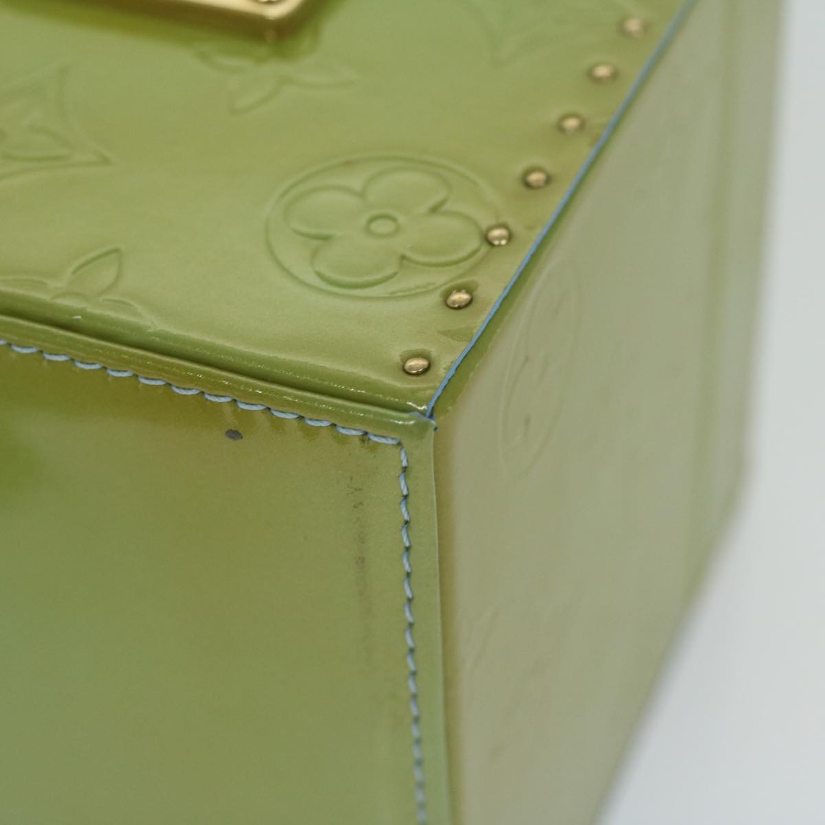 Louis Vuitton Bleecker Green Patent Leather Clutch Bag