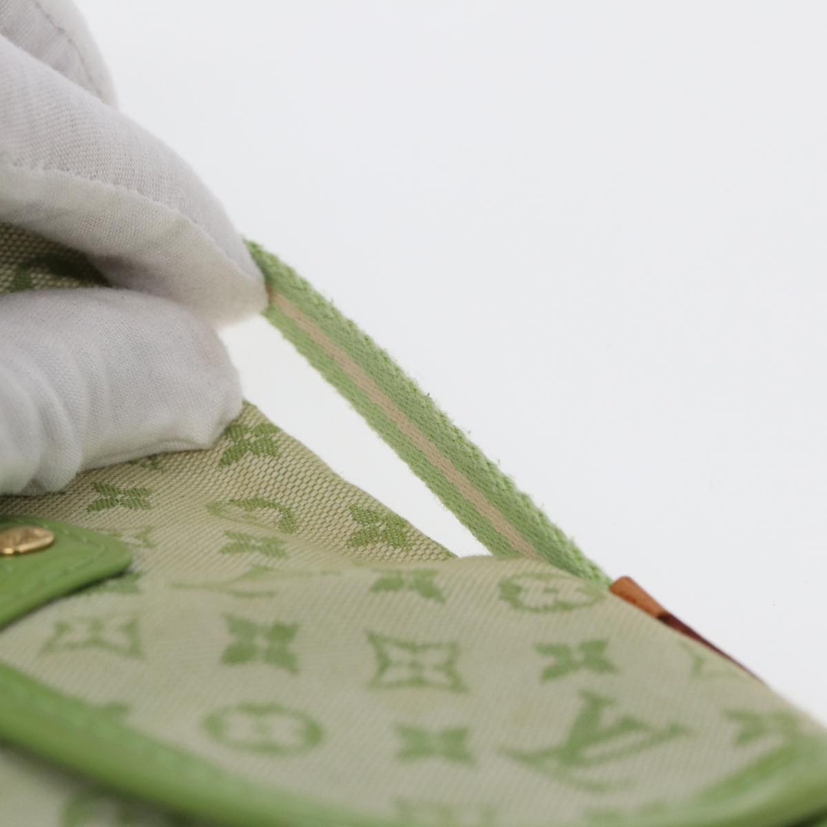 Louis Vuitton Marie Green Canvas Clutch Bag