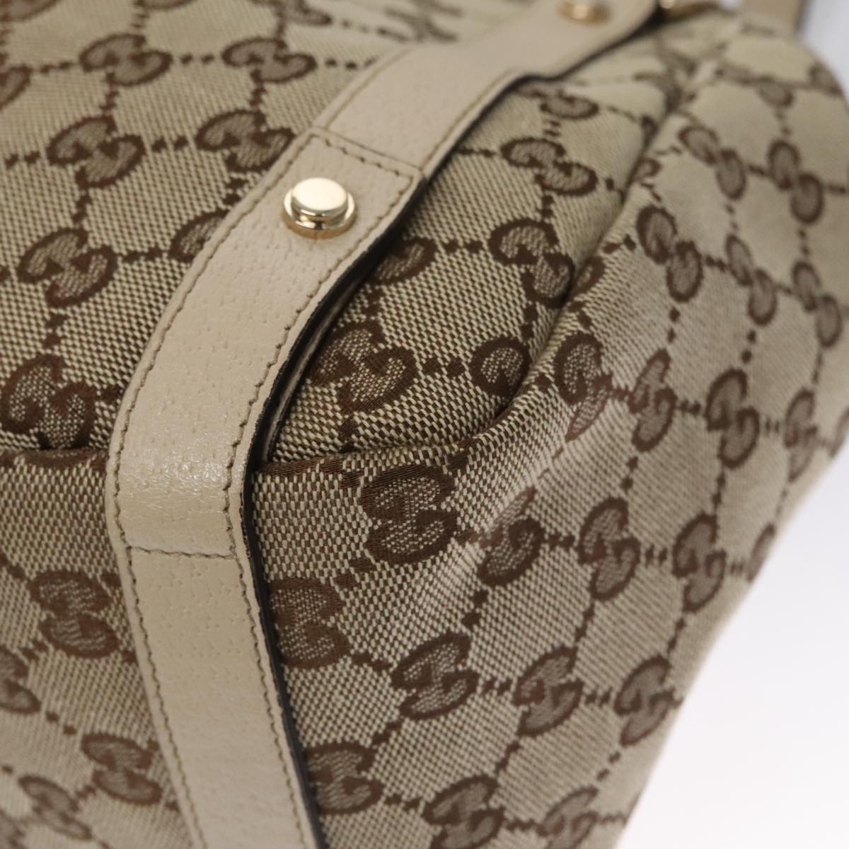 Gucci Abbey Beige Canvas Tote Bag