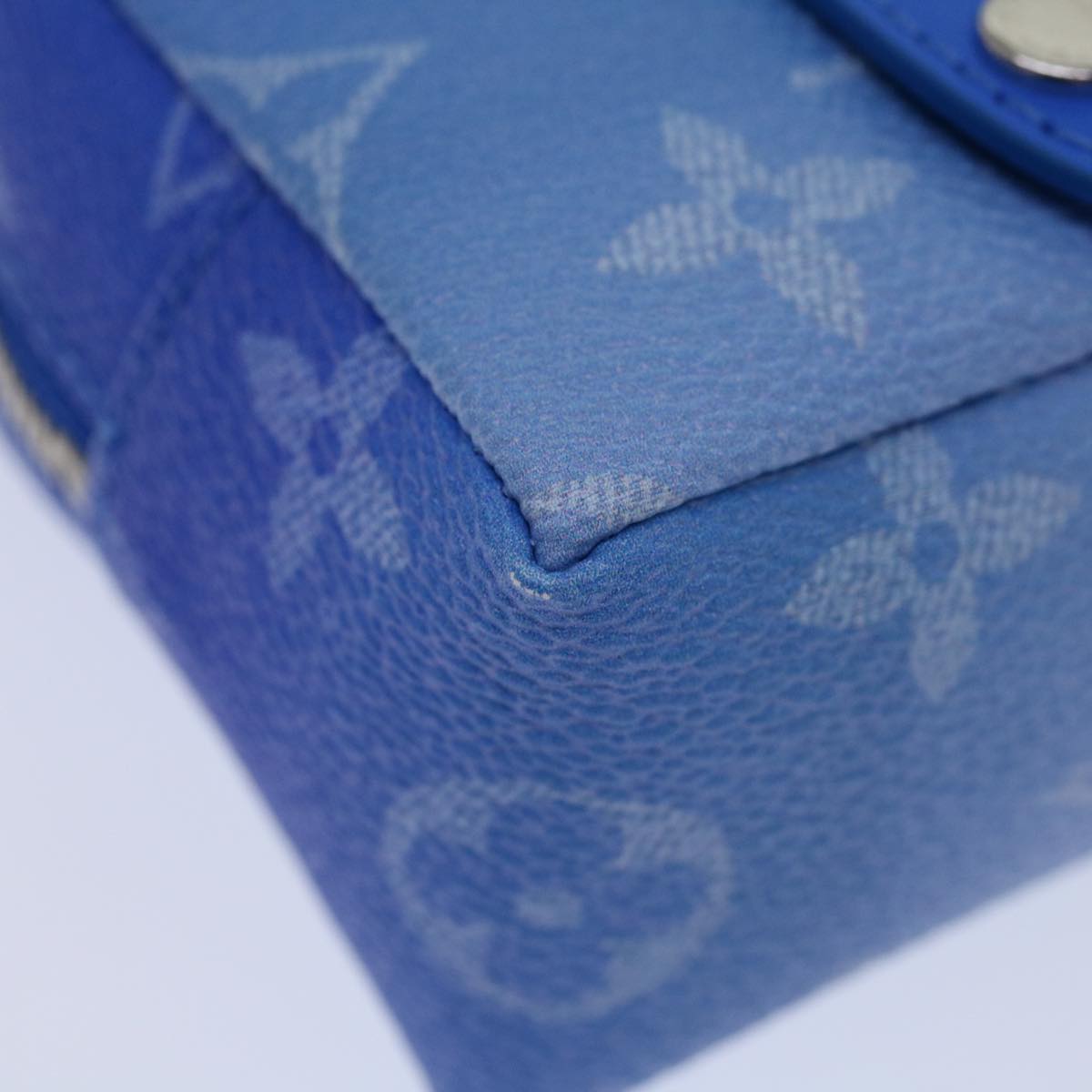 Louis Vuitton Blue Canvas Clutch Bag