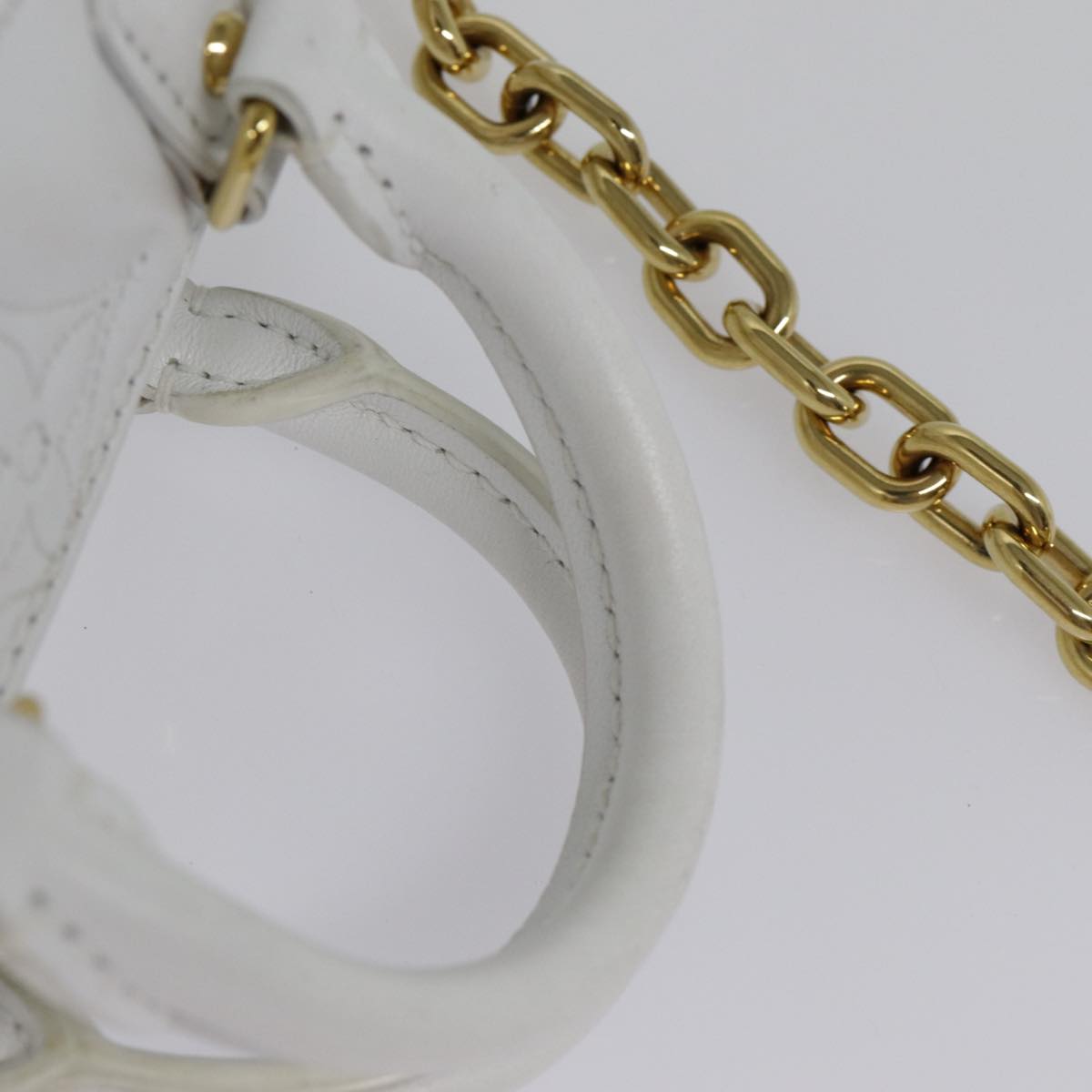 Louis Vuitton Papillon White Leather Handbag