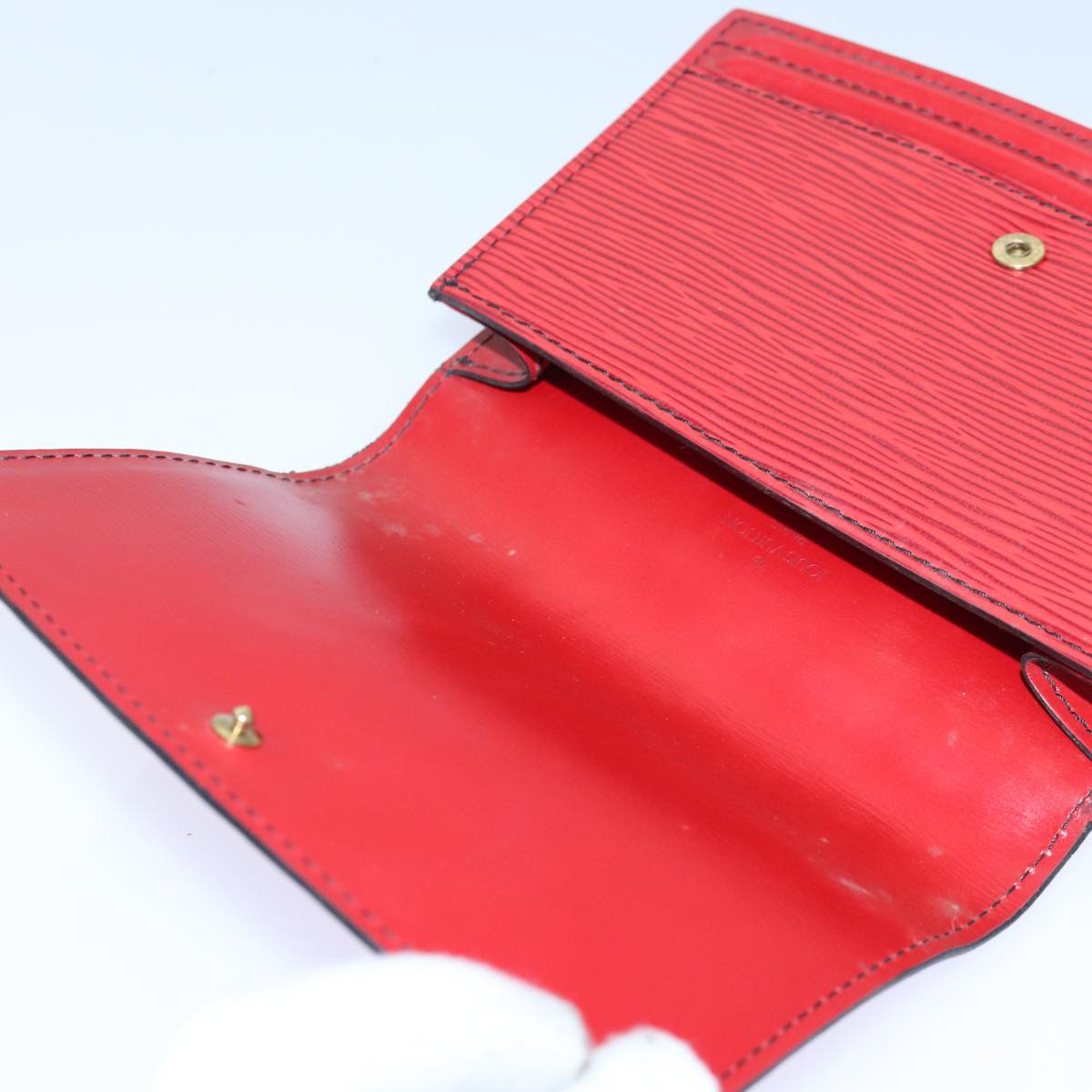 Louis Vuitton Tilsitt Red Leather Clutch Bag